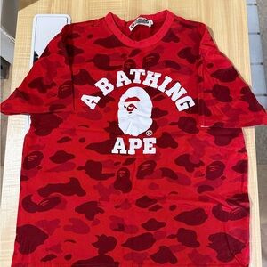 A Bathing Ape Red Camo Short Sleeve Tee